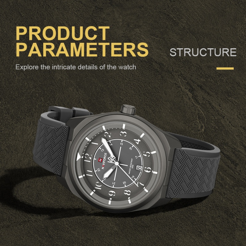 Outdoor Sport Smart Watch - NAVIFORCE Men Quartz Calendar Watch 3ATM