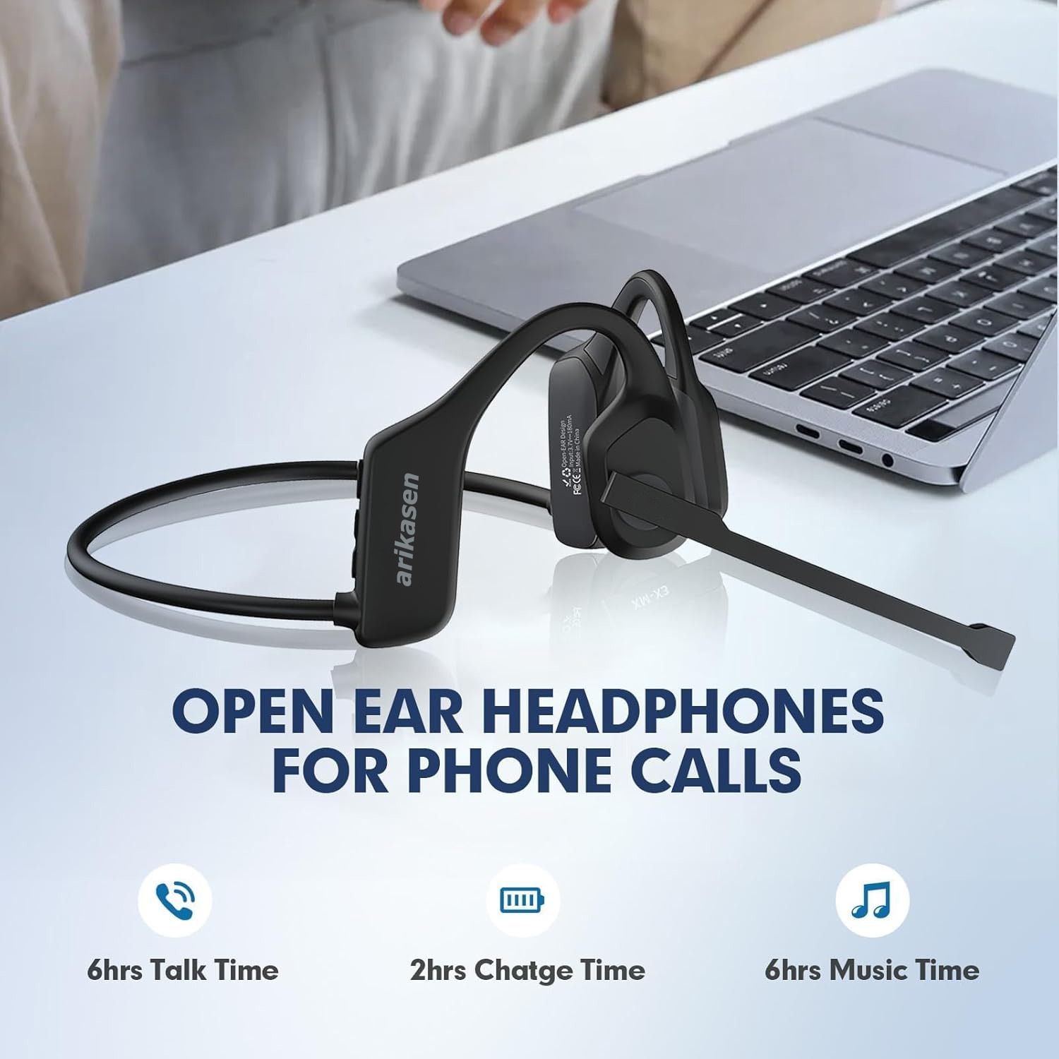 Outdoor Sport Centre - Open Ear Headphones with Mic, Bluetooth
