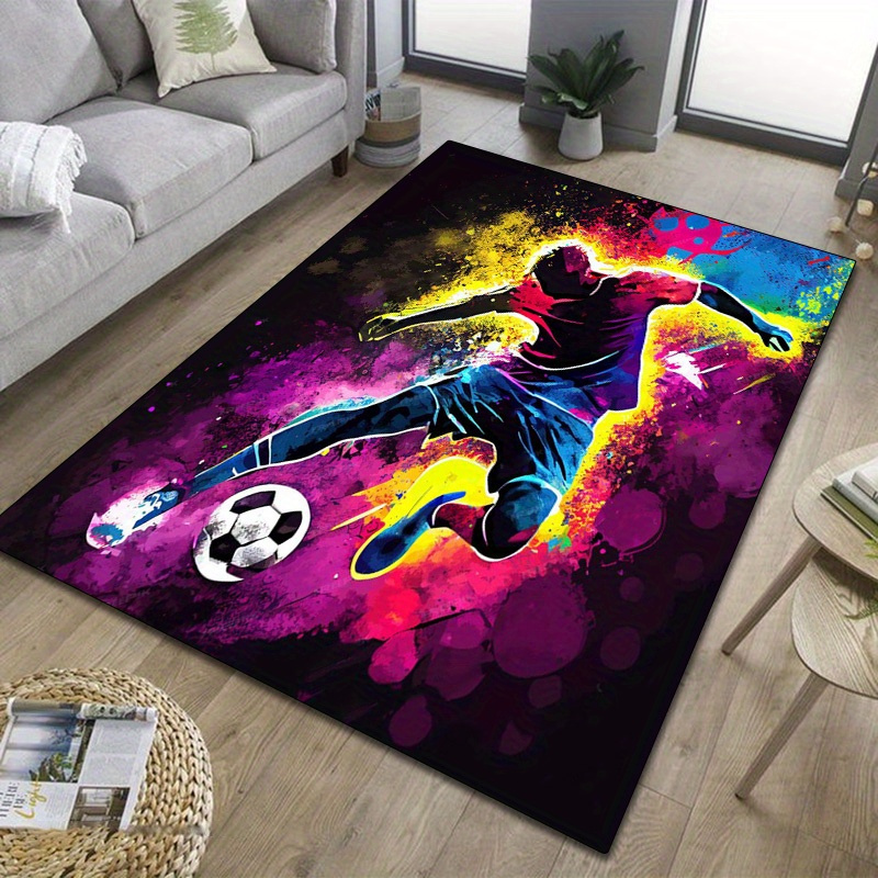 Outdoor Sport Live - Colorful Football Player Action Print Flannel