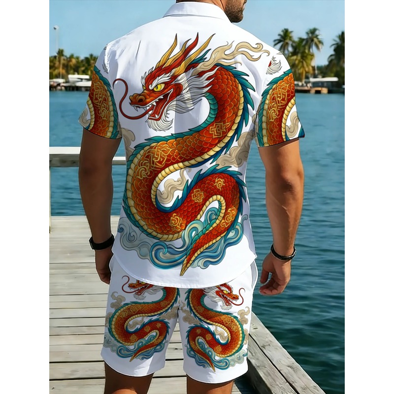 Summer Men's 2 Piece Dragon Pa - Outdoor Sportswear 评论和价格