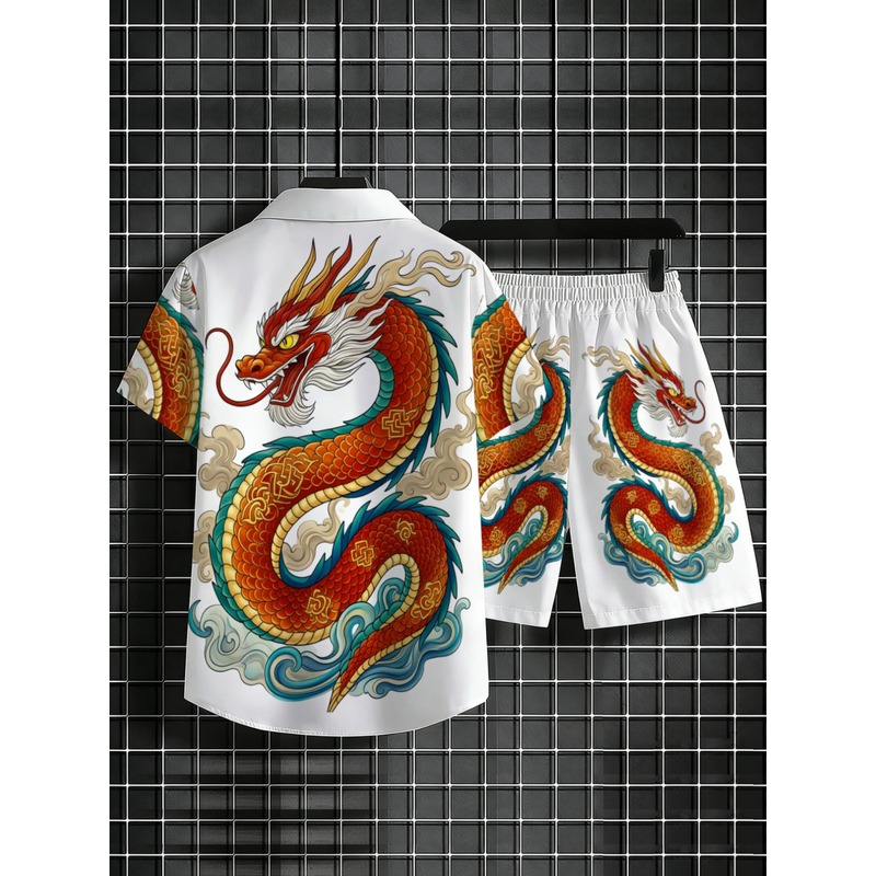 Summer Men's 2 Piece Dragon Pa - Outdoor Sportswear 评论和价格