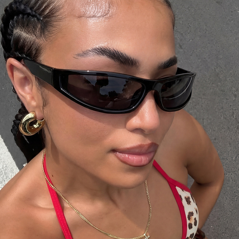 Y2K Narrow Rectangle Wrap Arou - Outdoor Sport Glasses 评论和价格